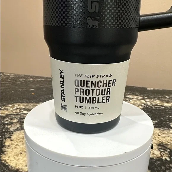 Stanley Black Travel Tumbler with Handle and Flip Straw - Picture 3 of 4